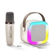 Караоке Светодиодный беспроводной на 2 Микрофона, аудио микрофон детское караоке SPEAKER K12