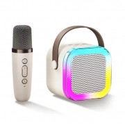 Караоке Светодиодный беспроводной на 2 Микрофона, аудио микрофон детское караоке SPEAKER K12