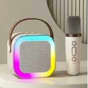 Караоке Светодиодный беспроводной на 2 Микрофона, аудио микрофон детское караоке SPEAKER K12