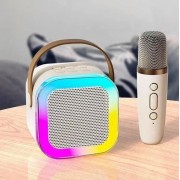 Караоке Светодиодный беспроводной на 2 Микрофона, аудио микрофон детское караоке SPEAKER K12