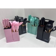 Набор кухонныx принадлежностей + набор ножей Zepline ZP-107 19 предметов Бирюзовый