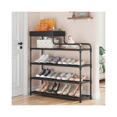 Стеллаж для обуви Shoe rack BLACK Полка для обуви-08-02, Металл, 60х18.5х78.5 см