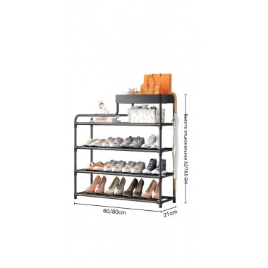 Стеллаж для обуви Shoe rack BLACK Полка для обуви-08-02, Металл, 60х18.5х78.5 см