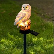 Садовый газонный светильник Сова на солнечной батарее водонепроницаемый 45 см.