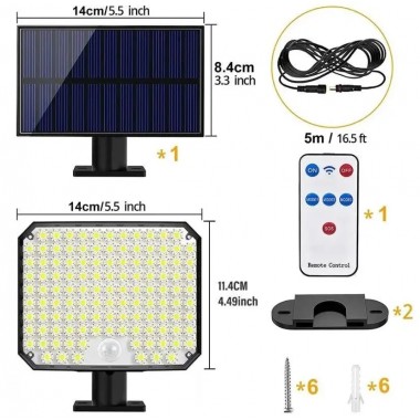 Светильник на солнечной батарее с датчиком движения Solar wall lamp BL-104-SMD