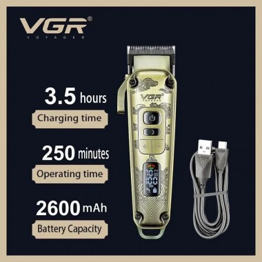 Машинка для стрижки волос VGR V005, триммер для волос и бороды