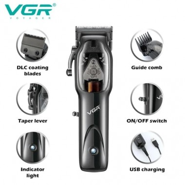 Машинка для стрижки волос с подставкой VGR-653