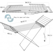 Электрическая складная сушилка для белья Rainberg с подогревом и крышкой, энергоэффективная 18-канальная