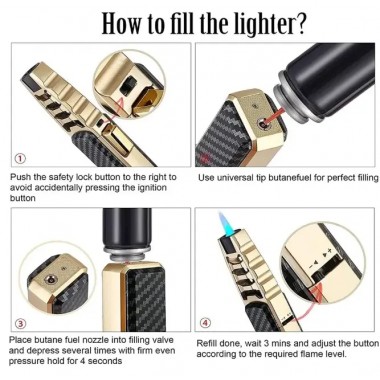 Газовая турбо-зажигалка, ветрозащитная Многоразовая газовая зажигалка металлическая Jobon Lighter for BBQ