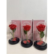 Роза в колбе Большая с подсветкой, Красная, Роза в колбе с подсветкой