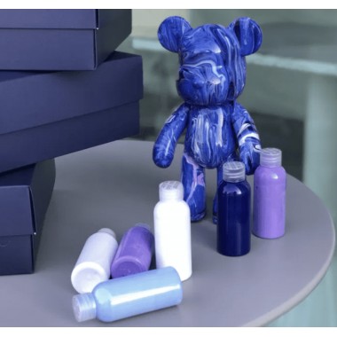 Флюидный медвежонок fluid bear bearbrick, 23 см, с красками BLUE