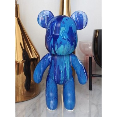 Флюидный медвежонок fluid bear bearbrick, 23 см, с красками BLUE