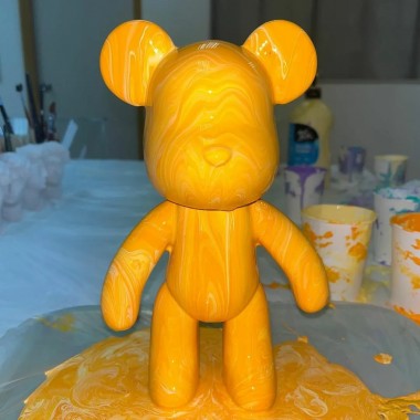 Флюидный медвежонок fluid bear bearbrick, 23 см, с красками YELLOW