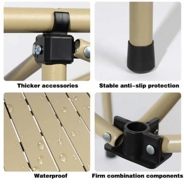Стол прямоугольный складной для пикника в чехле 53x51x50 см Туристический раскладной стол бежевый