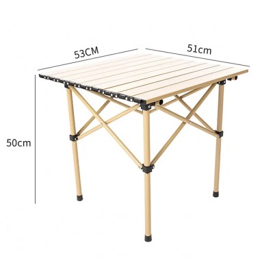 Стол прямоугольный складной для пикника в чехле 53x51x50 см Туристический раскладной стол бежевый