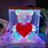 Хрустальный Медвежонок Геометрический Мишка 3D LED Teddy Bear ночник с красным сердцем 25 см