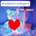 Хрустальный Медвежонок Геометрический Мишка 3D LED Teddy Bear ночник с красным сердцем 25 см