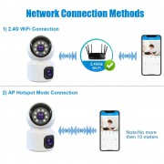 Домашняя камера видеонаблюдения WIFI 2DUAL LENS PTZ CAMERA APP:V380PRO 4MP