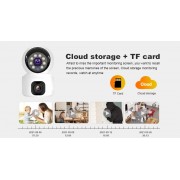Домашняя камера видеонаблюдения WIFI 2DUAL LENS PTZ CAMERA APP:V380PRO 4MP