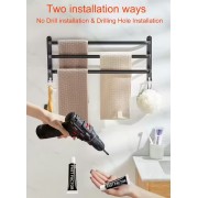 Алюминиевая вешалка-держатель для полотенец 3-оси Fumei LM 40 cm-3-Rods Черная