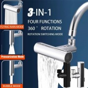 Смеситель для кухни с водопадом поворотный барботер SHOWER HEAD AND527