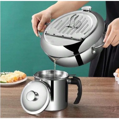 Фритюрница Fryer Pot 2,2л маленькая фритюрница из нержавеющей стали, жаровня с термометром