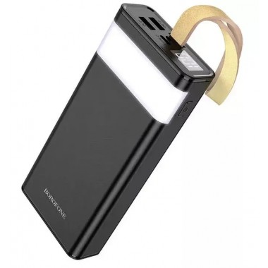 Повербанк BOROFONE BJ18-20000мАч Power Bank с цифровым дисплеем, фонарем, 2хUSB Черный BYT