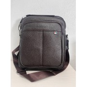 Сумка из натуральной кожи для мужчин с ручкой коричневая