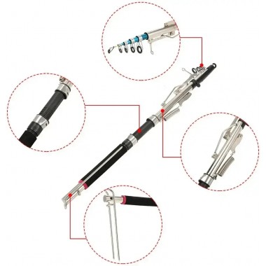 Самоподсекающая удочка 2,1 м Телескопический спиннинг в сборе с механизмом автоподсечки