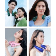 Безлопастной мини-вентилятор на шею MM04 Аккумуляторный 5 режимов охлаждения Зеленый