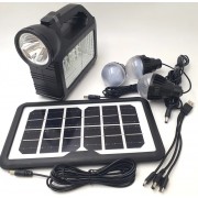 Фонарь GD-101 PowerBank, с солнечной зарядкой + лампочки 3 шт