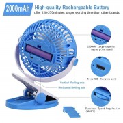 Портативный настольный мини вентилятор Moltis на прищепке Mini Fan WX 6503 ABS-пластик Blue