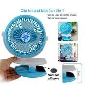 Портативный настольный мини вентилятор Moltis на прищепке Mini Fan WX 6503 ABS-пластик Blue