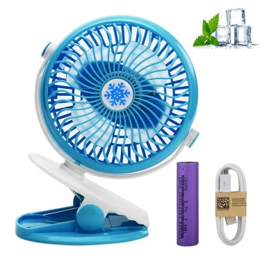 Портативный настольный мини вентилятор Moltis на прищепке Mini Fan WX 6503 ABS-пластик Blue