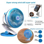 Портативный настольный мини вентилятор Moltis на прищепке Mini Fan WX 6503 ABS-пластик Blue