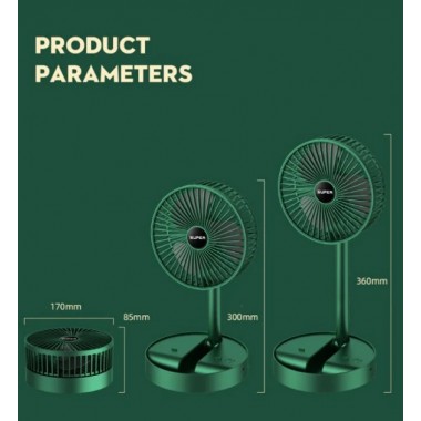 Складной аккумуляторный мини-вентилятор с USB-зарядкой XL 908 зеленый