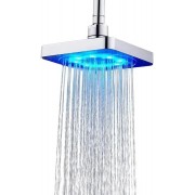 Лейка насадка для душа с LED подсветкой RGB светодиодная, квадратная 150 мм LED Shower head AND XL-902