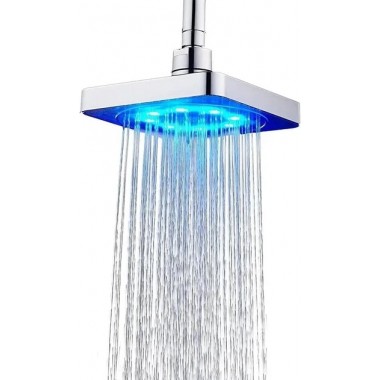 Лейка насадка для душа с LED подсветкой RGB светодиодная, квадратная 150 мм LED Shower head AND XL-902
