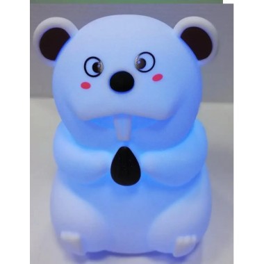 Силиконовый ночник Бобер 7 LED цветов USB ночник-светильник