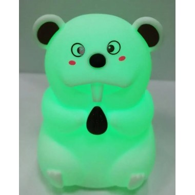 Силиконовый ночник Бобер 7 LED цветов USB ночник-светильник