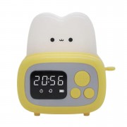 Настольные часы с будильником Желтый, Тостер /Детские часы с LED подсветкой