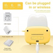 Настольные часы с будильником Желтый, Тостер /Детские часы с LED подсветкой