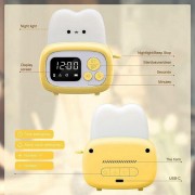 Настольные часы с будильником Желтый, Тостер /Детские часы с LED подсветкой