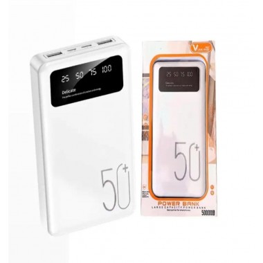 Зарядное устройство Power Bank Viaking N5 50000 mAh. повербанк с дисплеем и фонариком