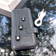 Павербанк 50000 mAh встроенные кабели USB, micro USB, Type-C, Lightning с Подставкой для телефона, Портативна