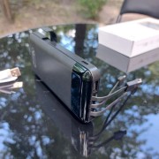 Павербанк 50000 mAh встроенные кабели USB, micro USB, Type-C, Lightning с Подставкой для телефона, Портативна