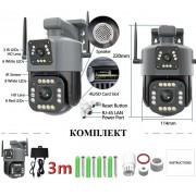 Уличная 4G камера V380 8Мп 2 объектива удаленный просмотр поддержка SIM-карт вращение сигнализация