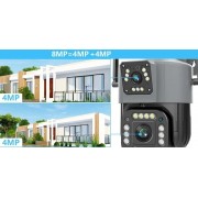 Уличная 4G камера V380 8Мп 2 объектива удаленный просмотр поддержка SIM-карт вращение сигнализация