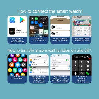 Смарт-часы LAXASFIT S9 Pro с сенсорным экраном и Bluetooth, водонепроницаемые, Черные
