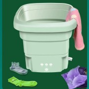 Складная стиральная машина Folding Washing Machine силиконовая складная стиралка ведро 7 л. Зеленый